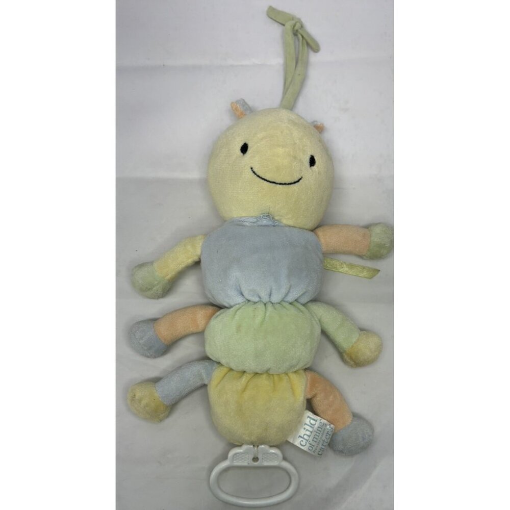 Carter's Child of Mine 9” Plush Musical Caterpillar Pastel Pull String Baby Toy